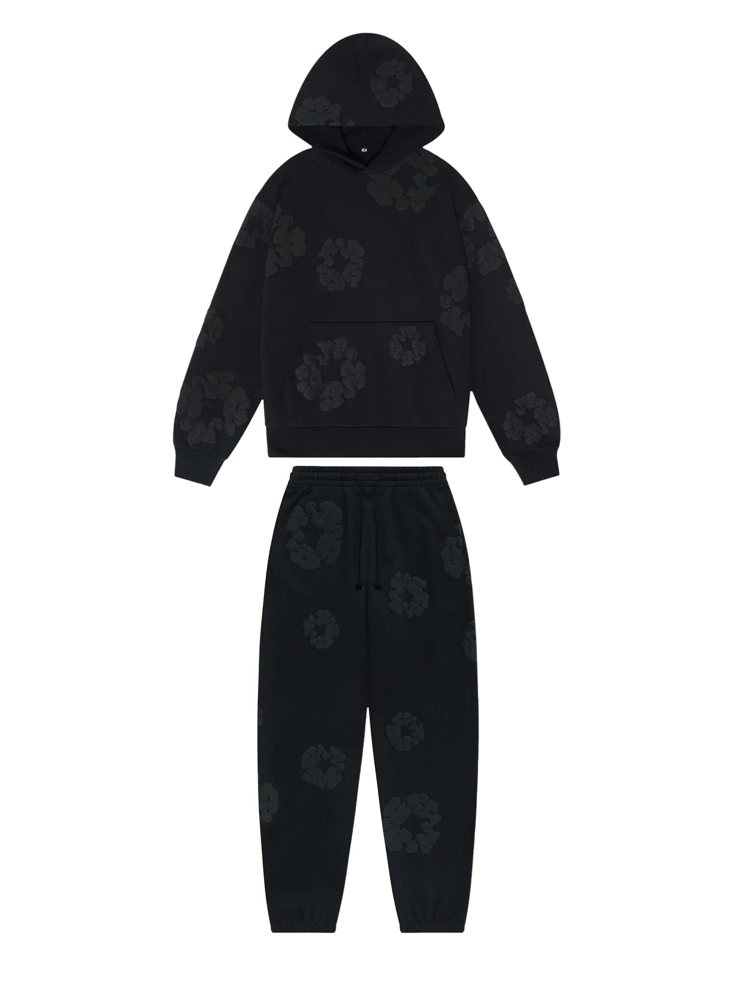 【即日発送✨】DENIM TEARS パーカーセットアップ ブラック Denim Tears The Cotton Wreath BlackoutTracksuit – RSThePlug
