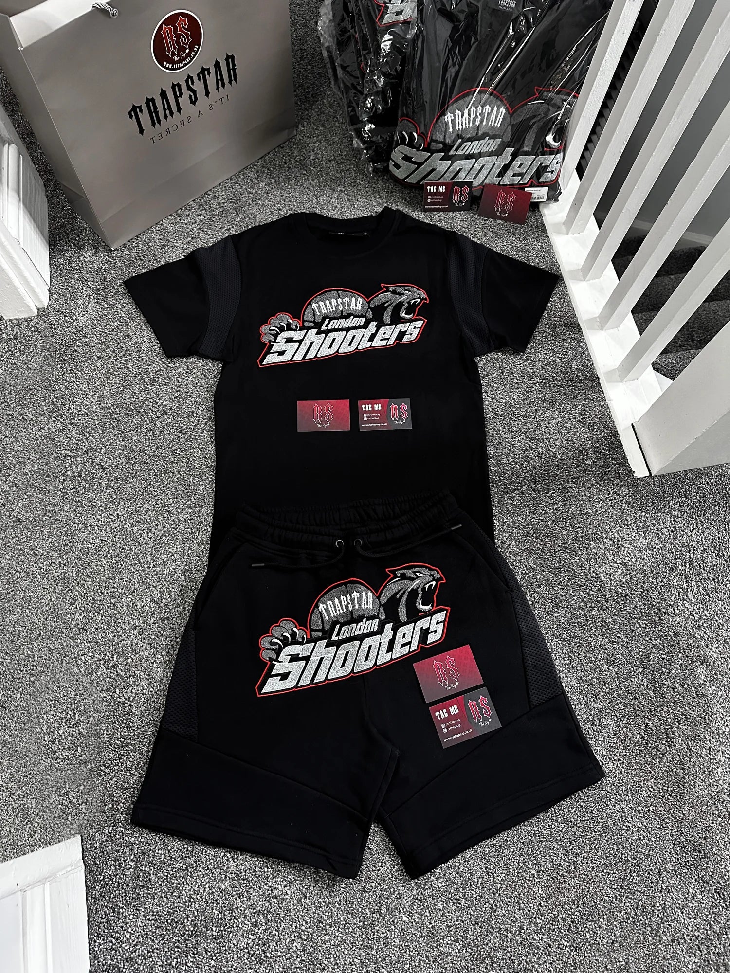 Trapstar Shooters Short Set Black/Red