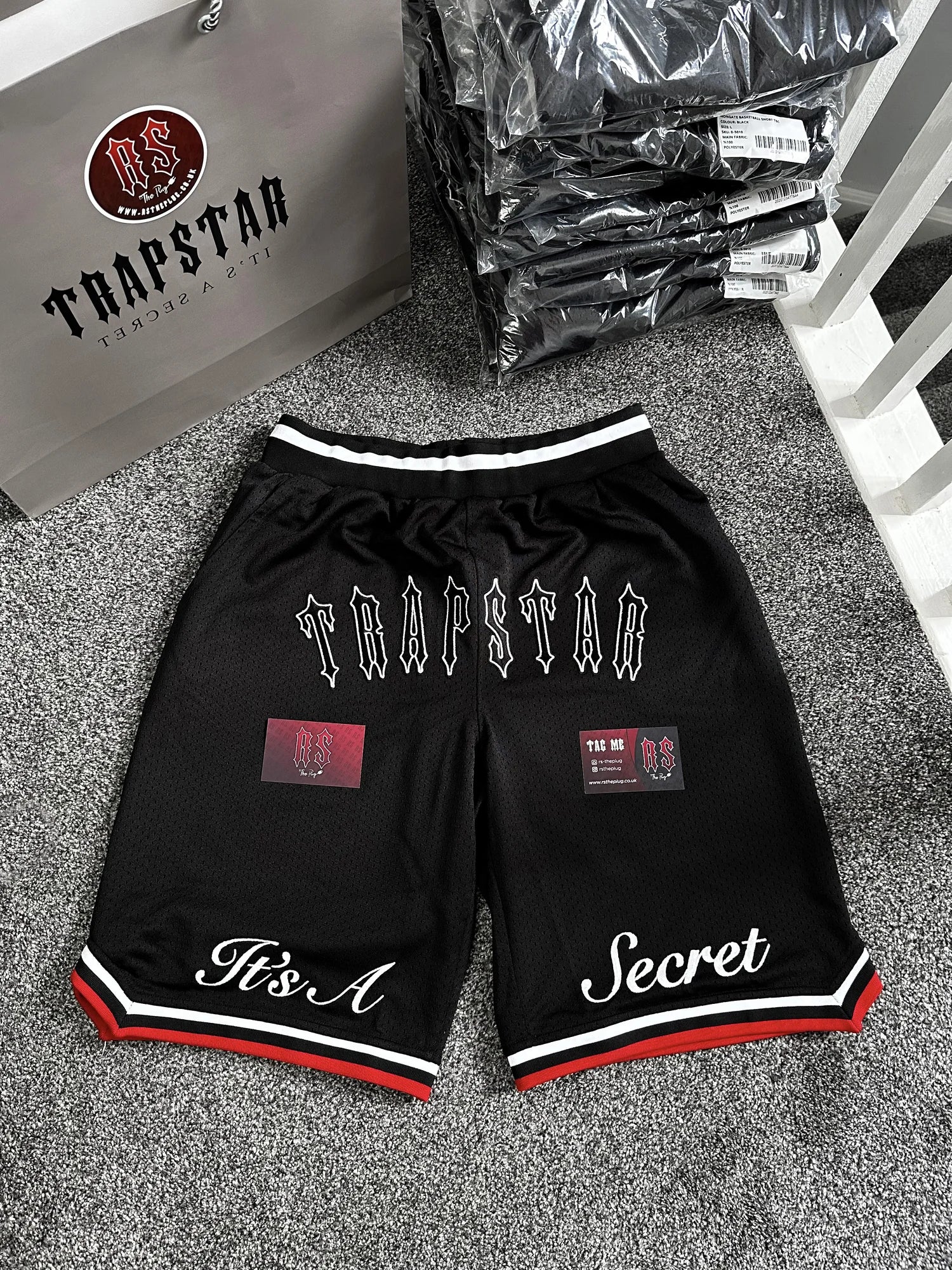 Trapstar Basketball Shorts Black/Red