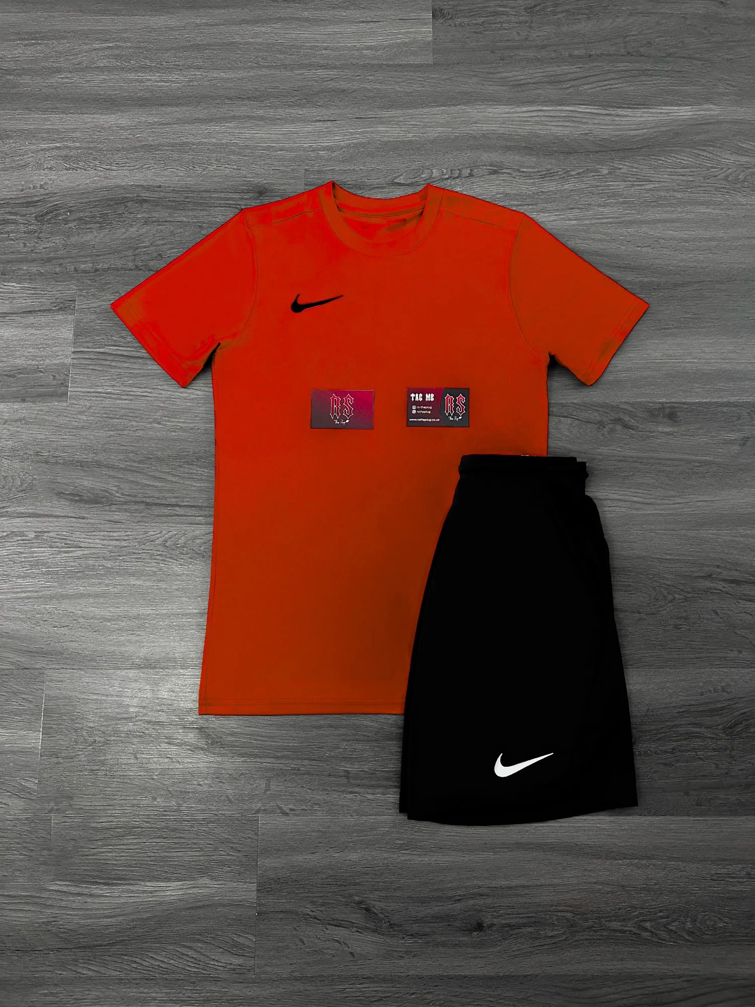 Nike Dri Fit Short Set Bright Crimson/Black