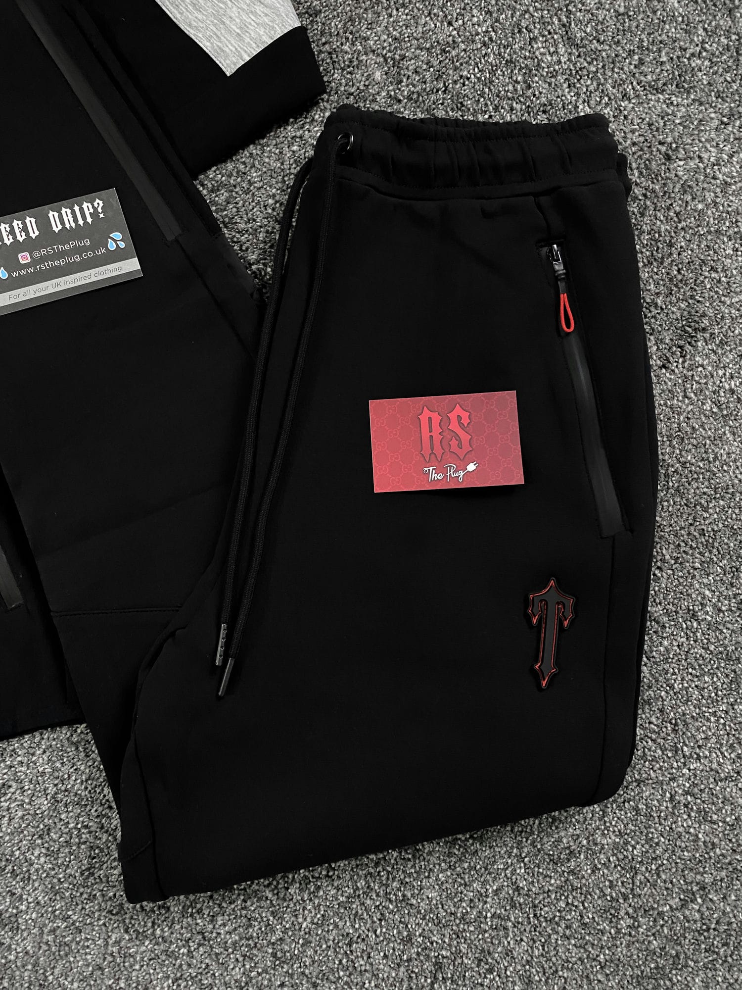 Trapstar Irongate T-Fleece Tracksuit Grey/Red