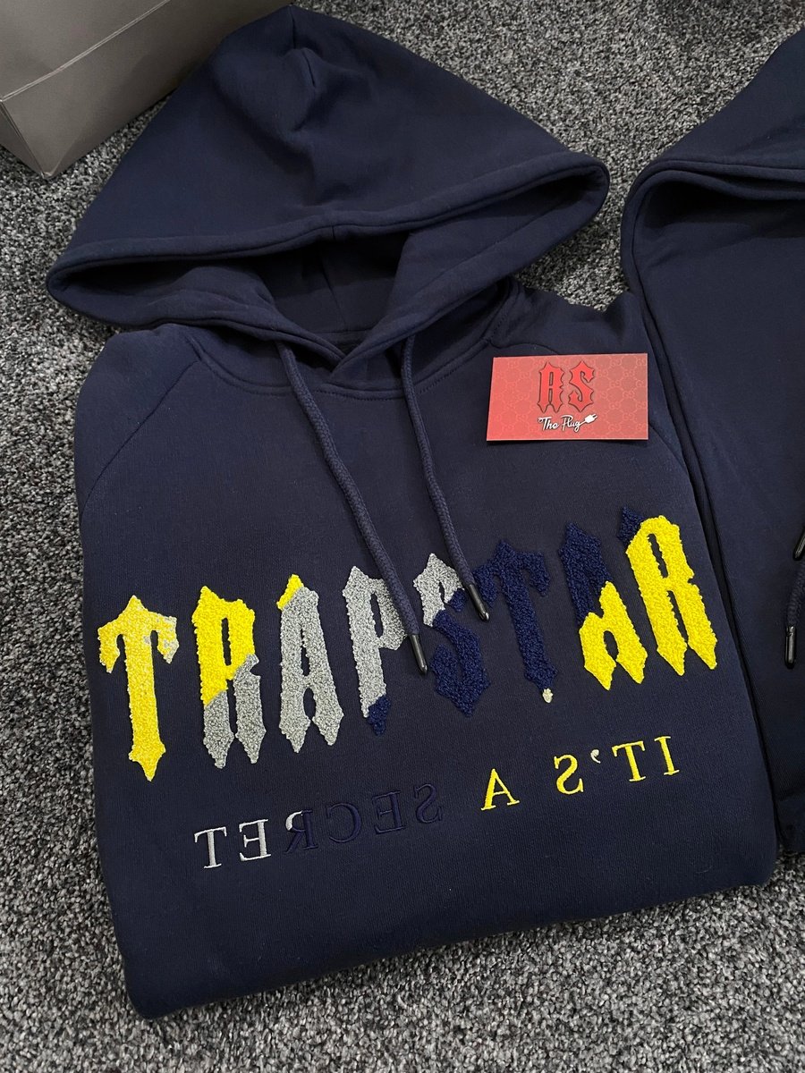 Trapstar Chenille Tracksuit Navy/Yellow