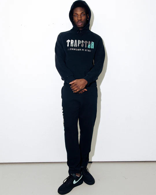 Black discount trapstar tracksuit