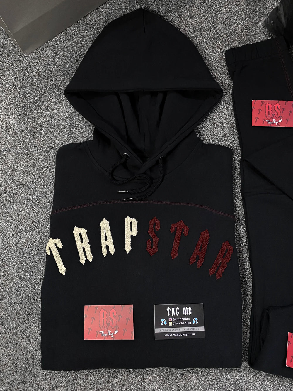 Trapstar Script Zip Through Hoodie Tracksuit Black/Zinfandel