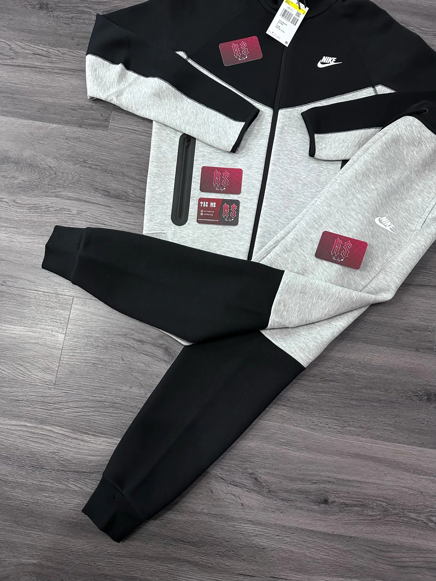 Nike Tech Fleece Tracksuit Grey Black S23