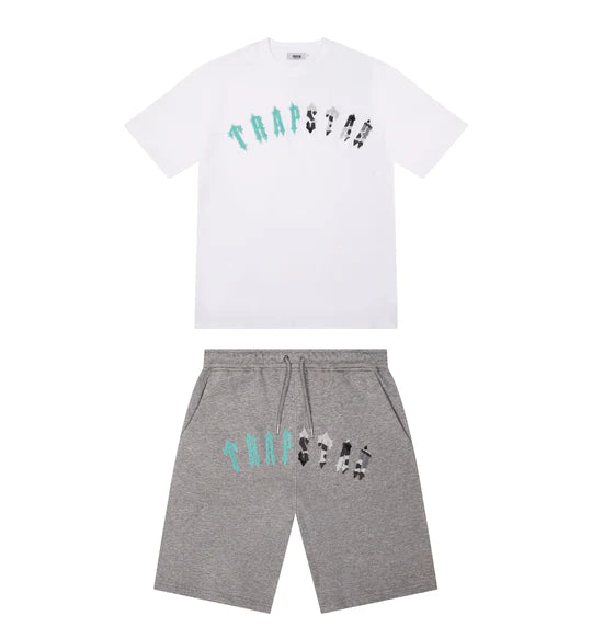 Trapstar Irongate Arch Short Set Grey/Sea Blue