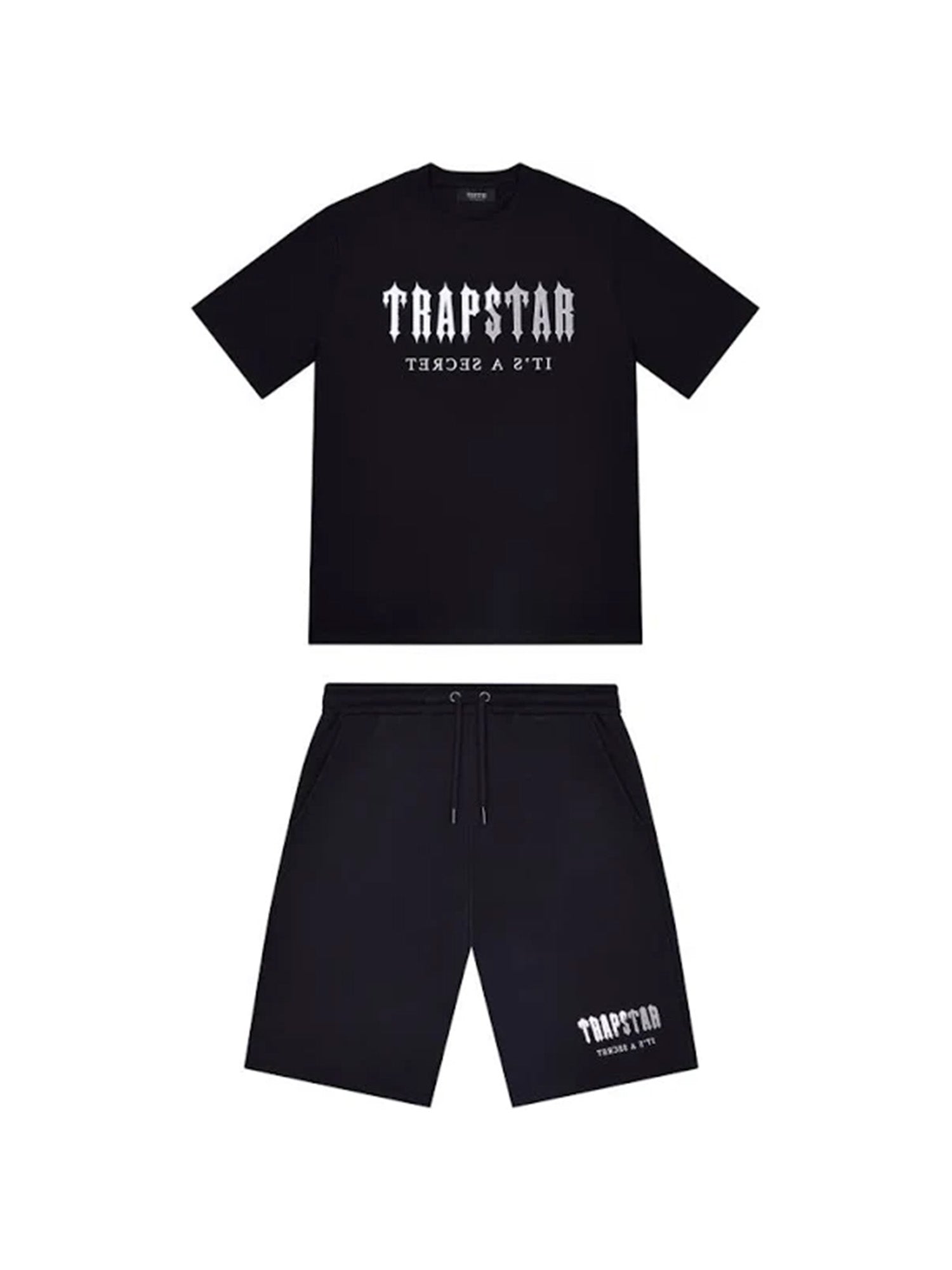 Trapstar Chenille Decoded Short Set Black Grey