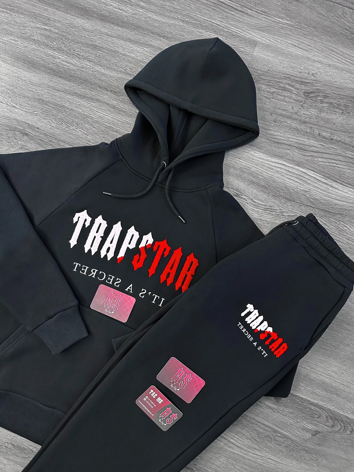 Trapstar Chenille Tacksuit Black Infrared