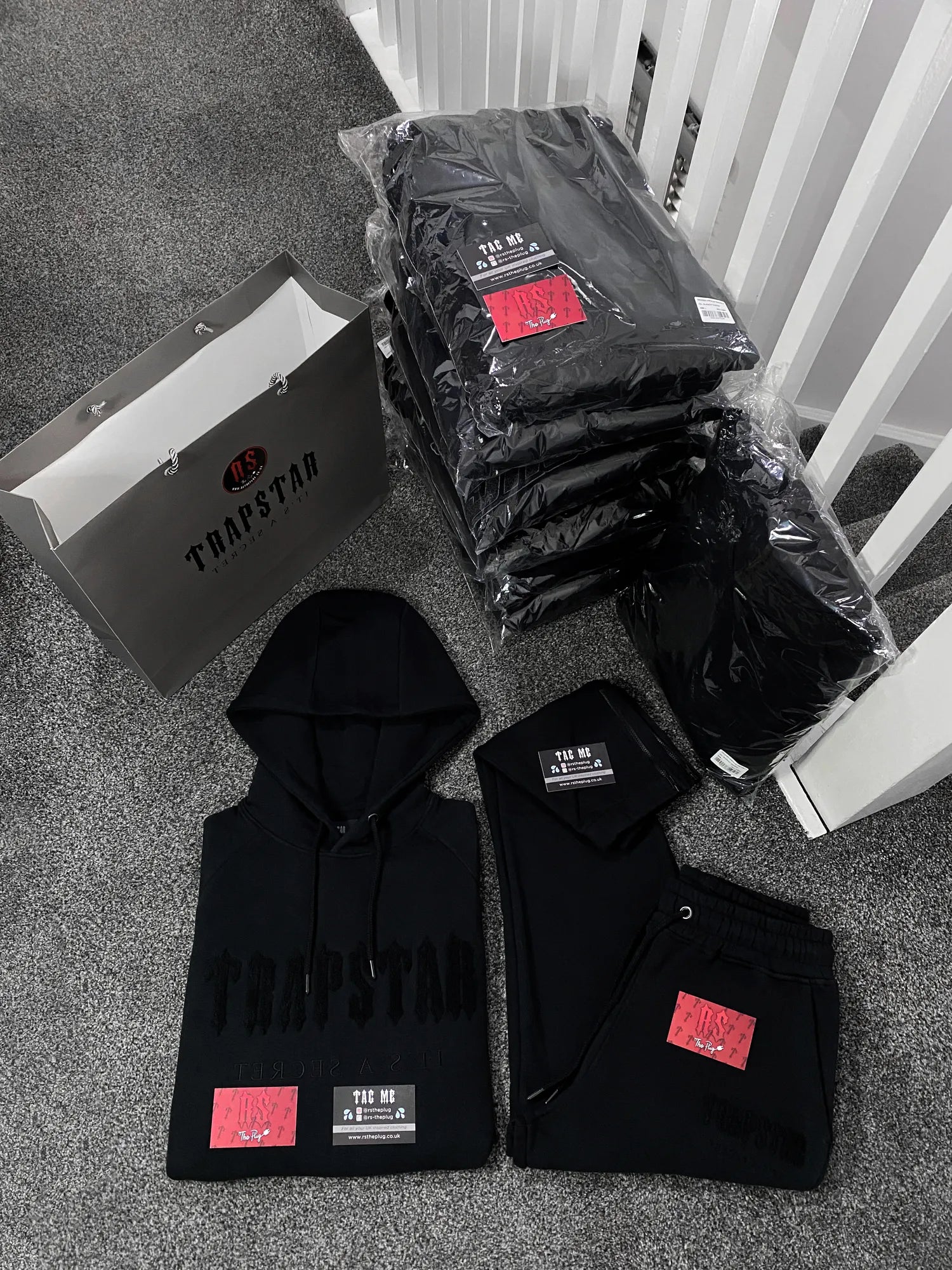 Trapstar Chenille Tracksuit Anniversary Blackout RSThePlug