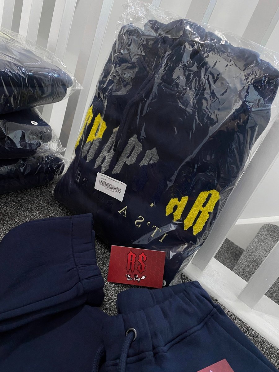 Trapstar Chenille Tracksuit Navy/Yellow