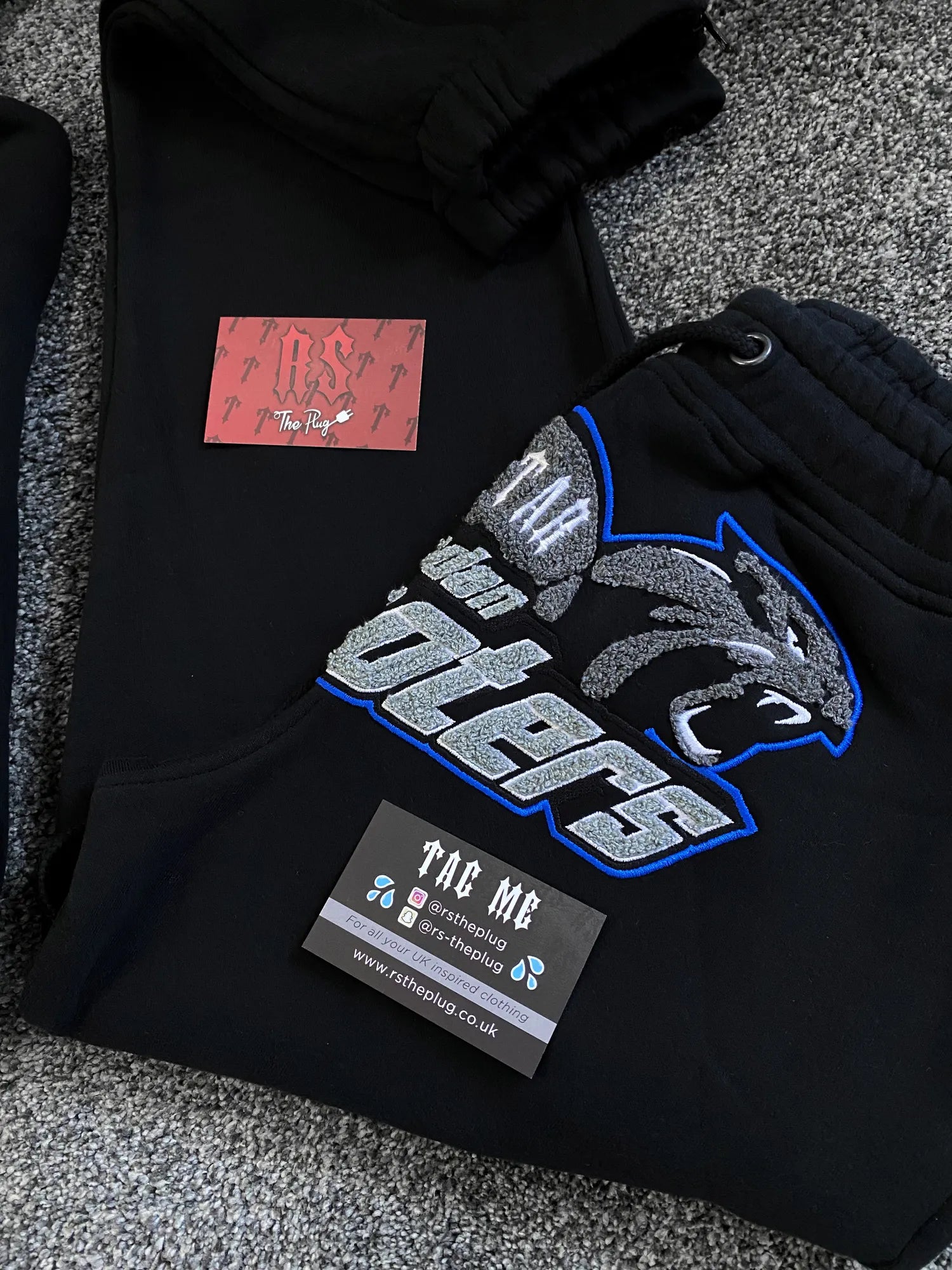 Trapstar London Black Ice Shooters Tracksuit Set Blue Bottoms