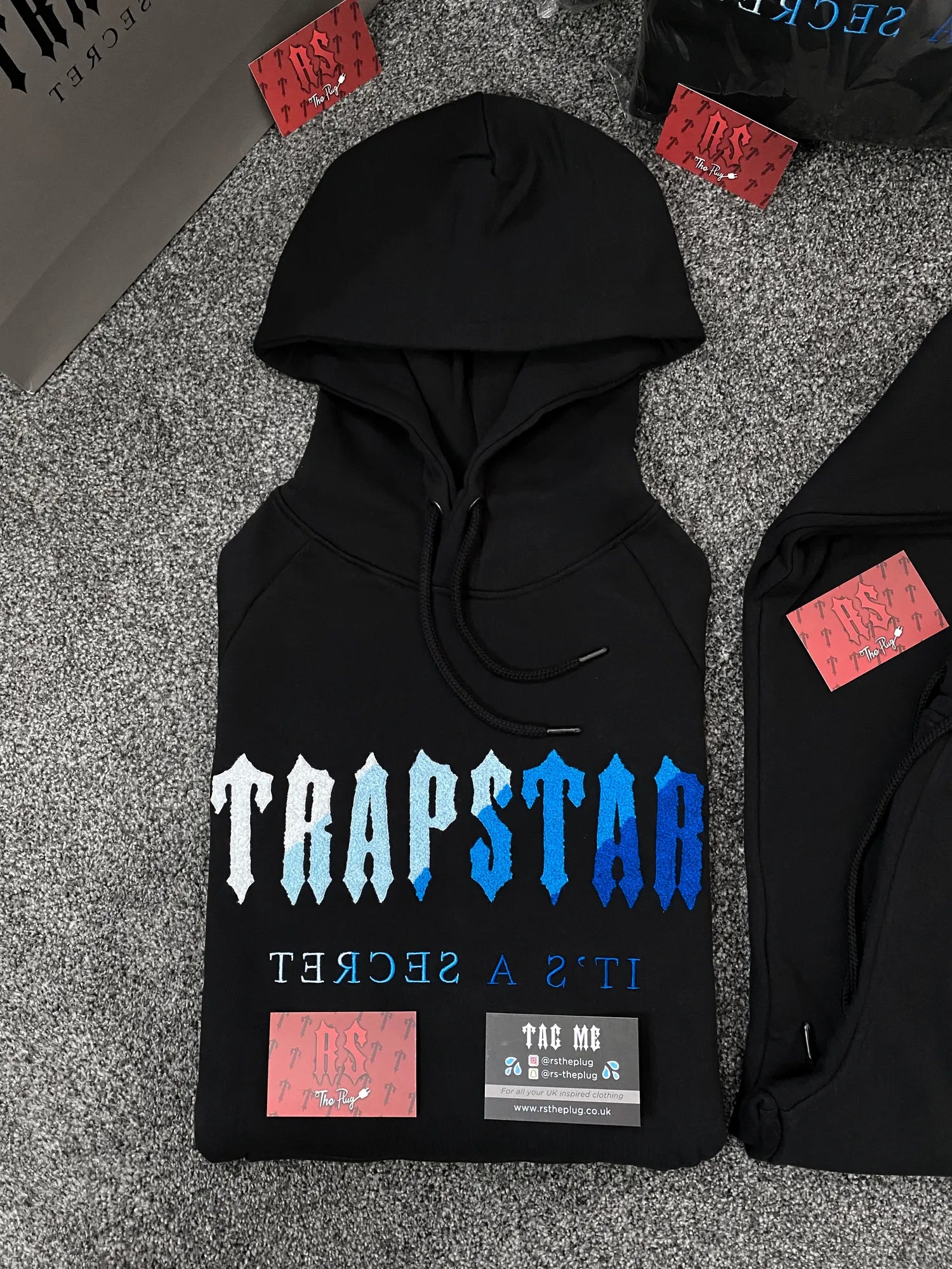 Trapstar Chenille Tracksuit Black/Blue Ice