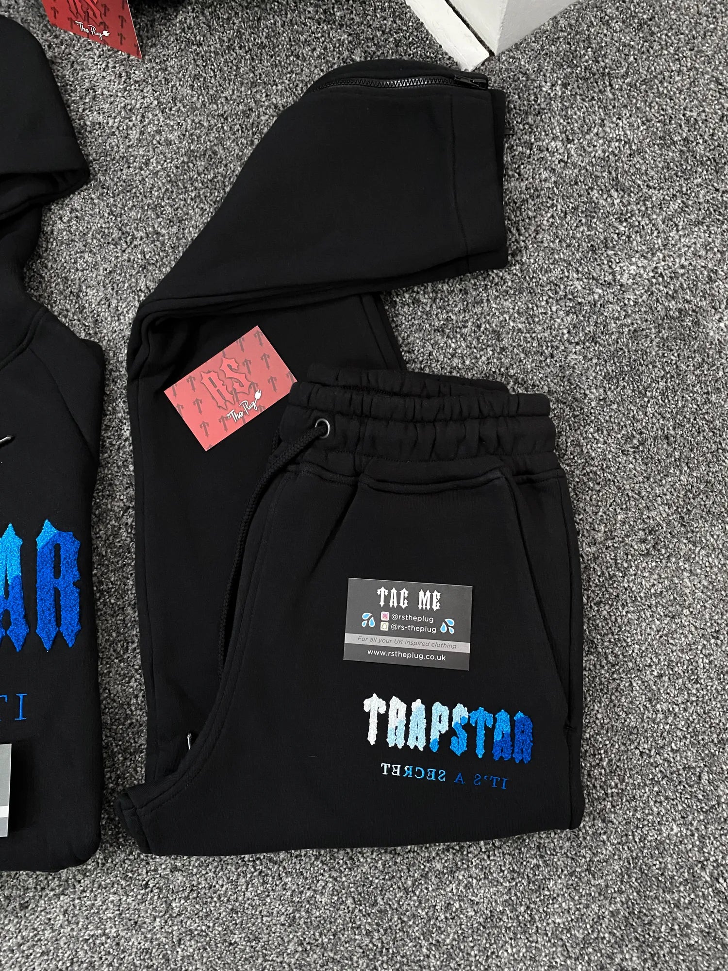 Trapstar Chenille Tracksuit Black/Blue Ice